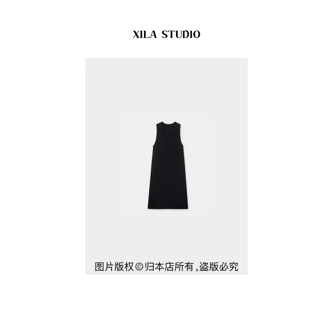 【XILA】限量全手工编织亚麻混纺纱线连衣裙