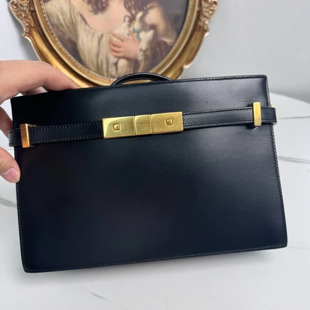 95新 YSL/圣罗兰 圣罗兰manhattan 单肩包黑色 3780