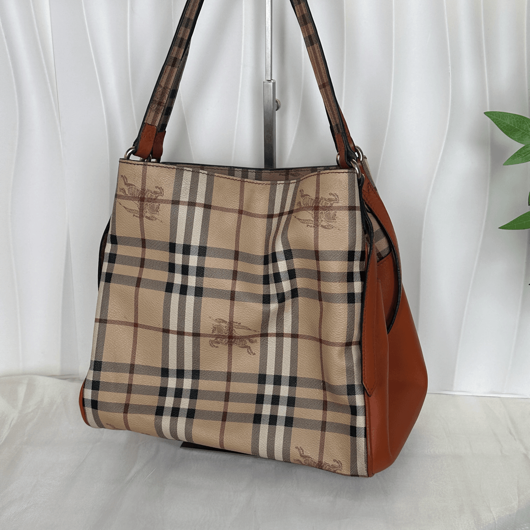 95新 BURBERRY/博柏利 博柏利/格纹手提托特包 054908
