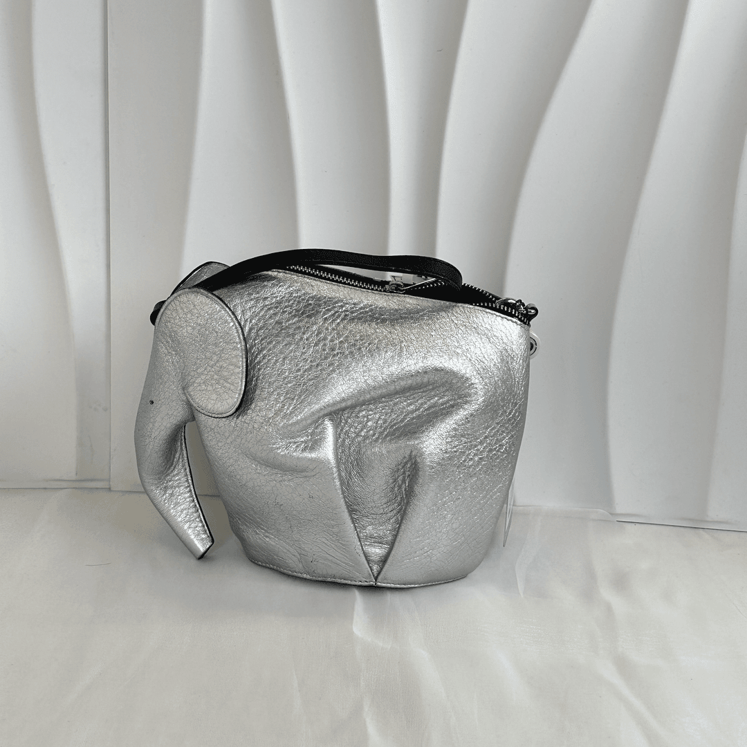 95新 LOEWE/罗意威 罗意威loewe/银色小象包 223925