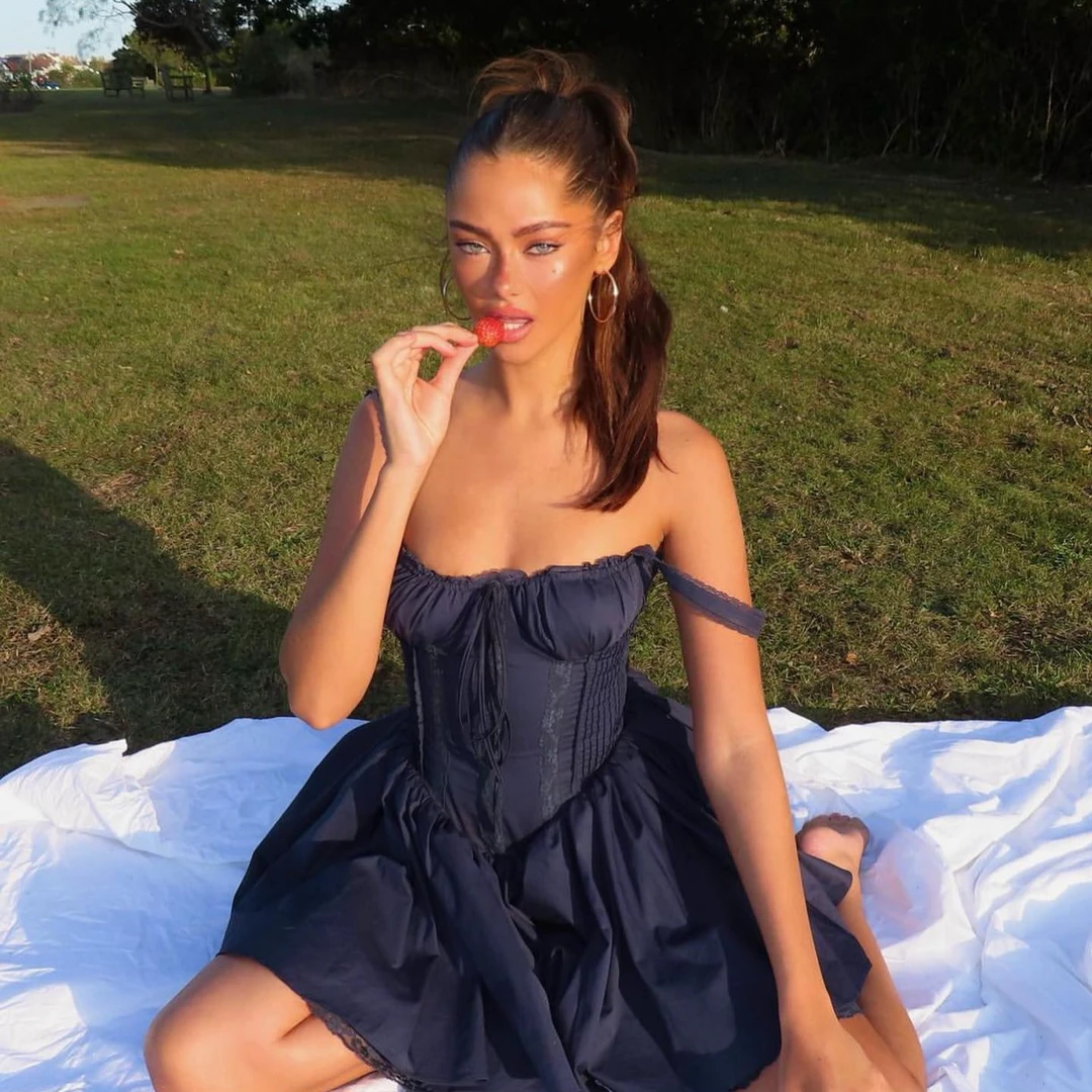 Younger Lady浪漫法式鱼骨吊带连衣裙可爱芭蕾少女风初恋短裙女