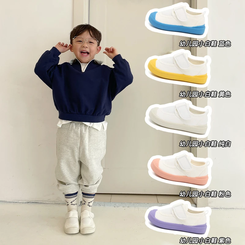 TOPSTAR儿童帆布鞋透气网布儿童鞋子软底幼儿园宝宝鞋1231