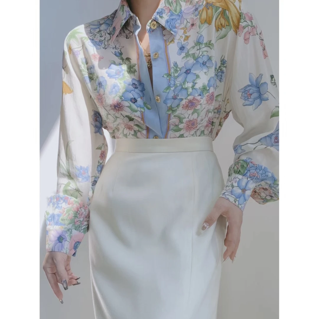 古着vintage日制复古衬衫短款气质衬衣