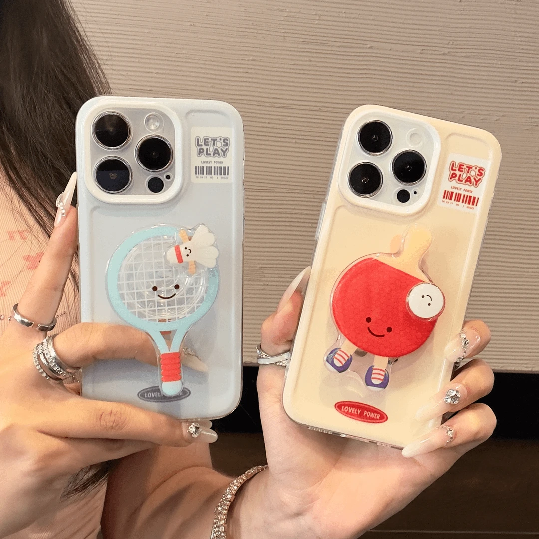 羽毛乒乓球适用华为oppo荣耀vivo小米苹果13手机壳iPhone15透明14