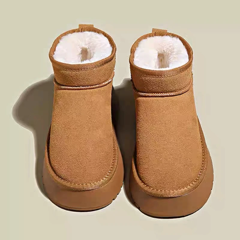 2024款冬季厚底真皮雪地靴周冬雨同款雪地靴886