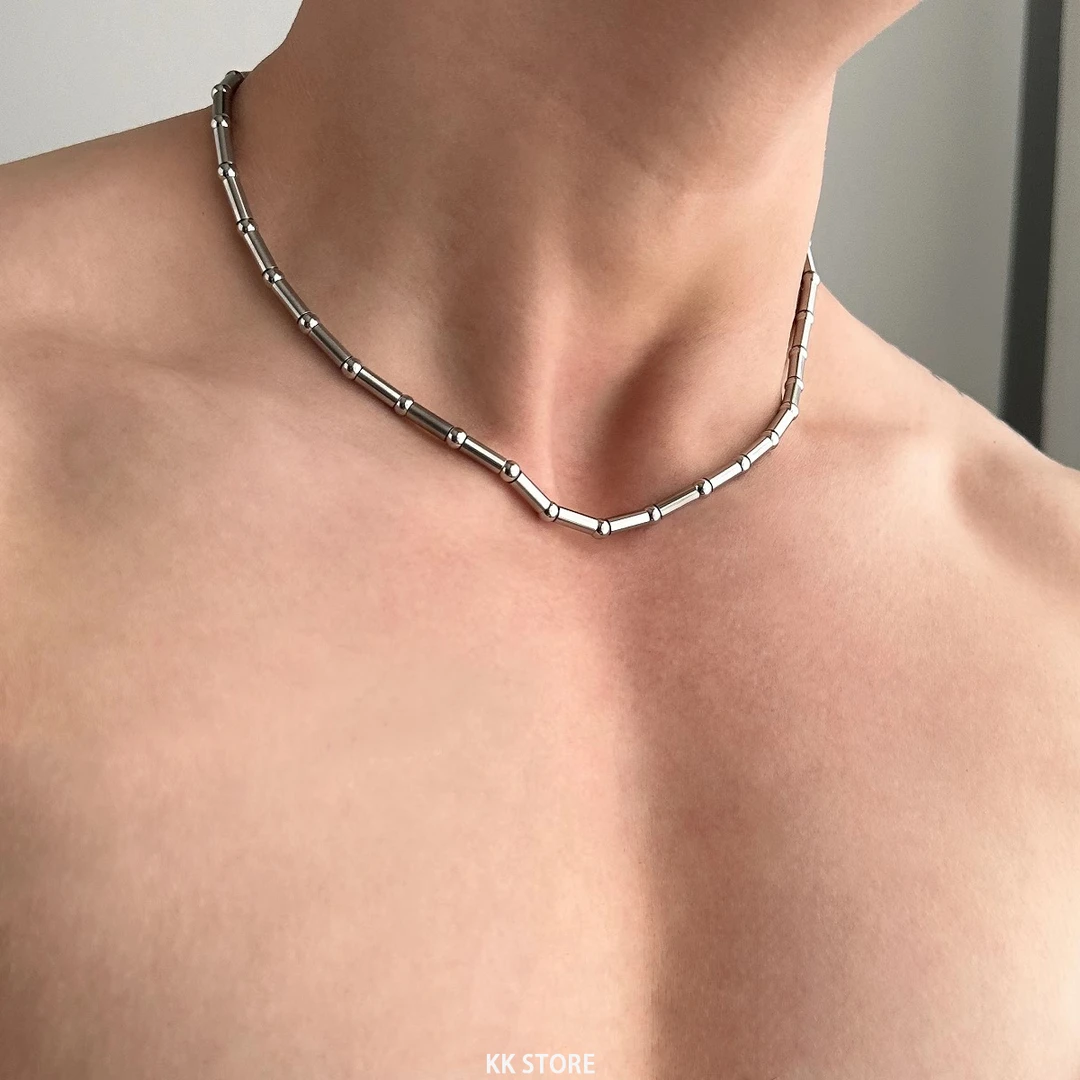 钛钢项链 新中式竹节项链男不掉色百搭小众设计高级感锁骨链女