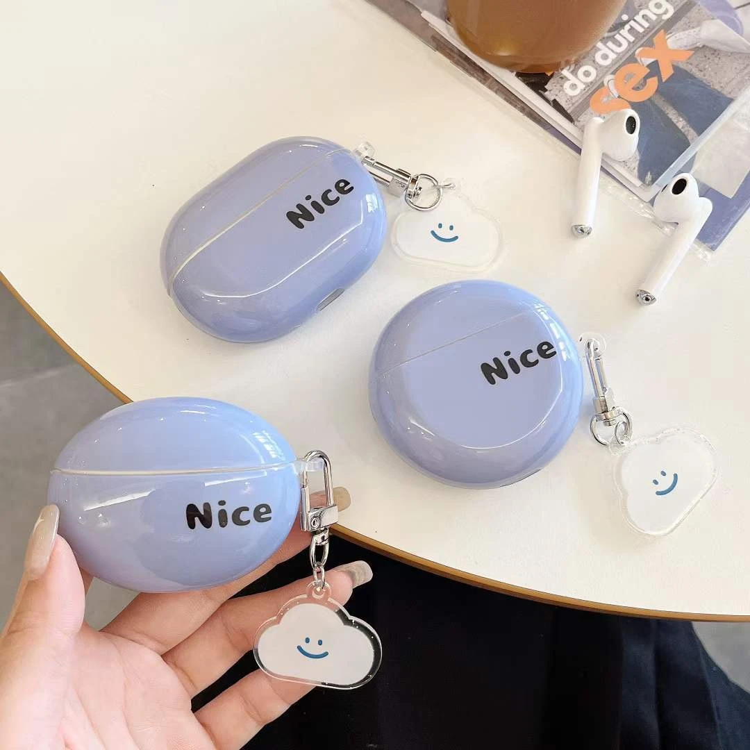 简约蓝色英文nice适用华为pro3耳机壳freebuds3/4蓝牙保护套se2盒