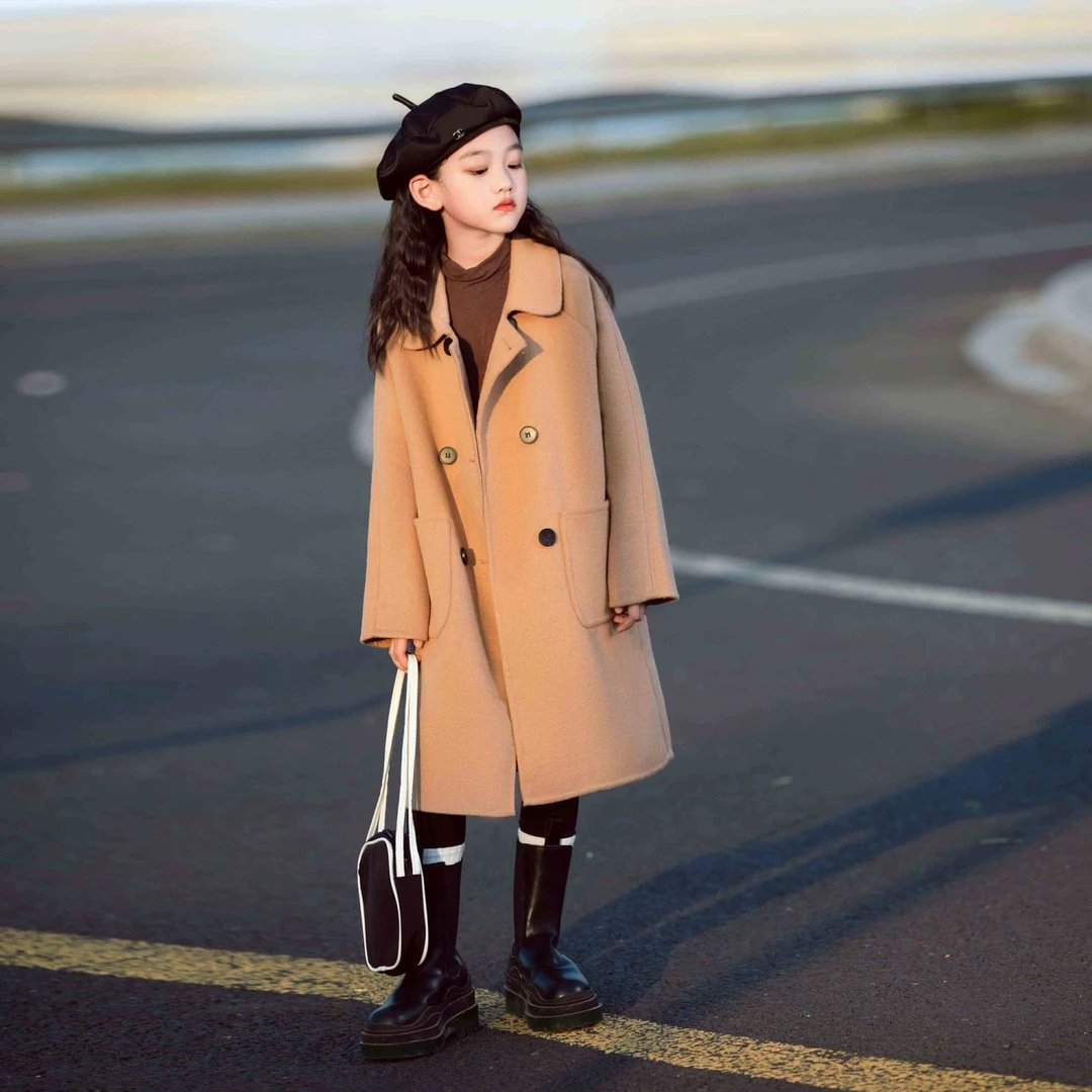 轻奢定制女童羊绒大衣高端毛呢外套儿童呢大衣儿童毛呢羊毛外套