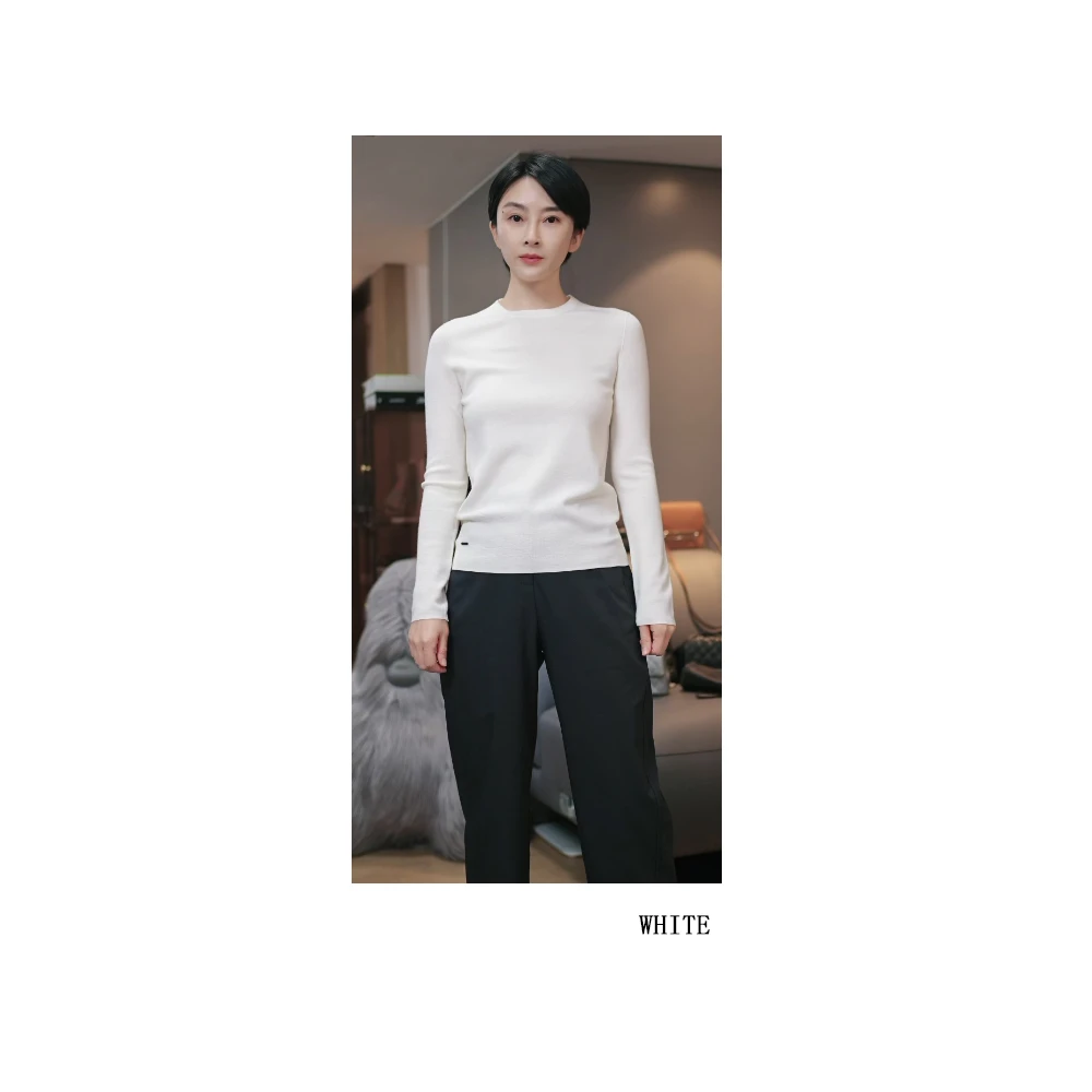 『品宣款.升级版』精纺极细美丽诺羊毛衫显瘦套头针织秋冬打底C2418