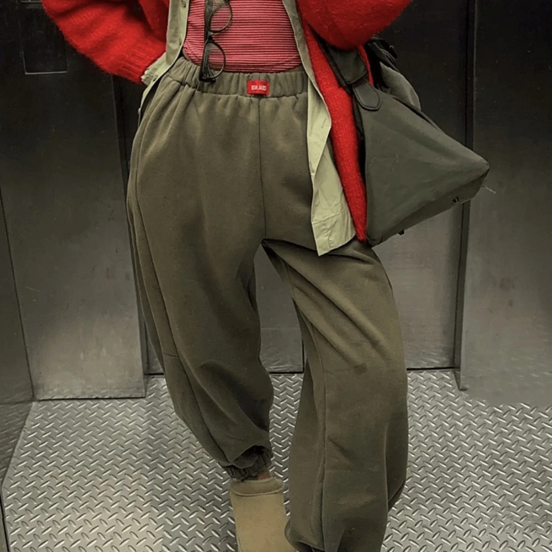 大萍子家 加厚加绒束脚裤宽松韩版显瘦保暖秋冬休闲裤