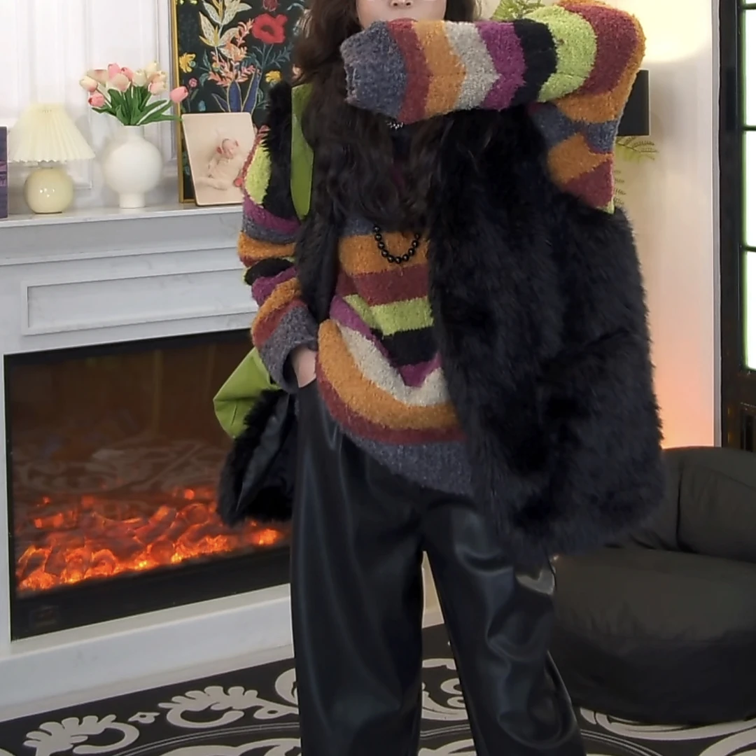 大萍子家冬季新款日系文艺宽松百搭减龄休闲毛衣0017