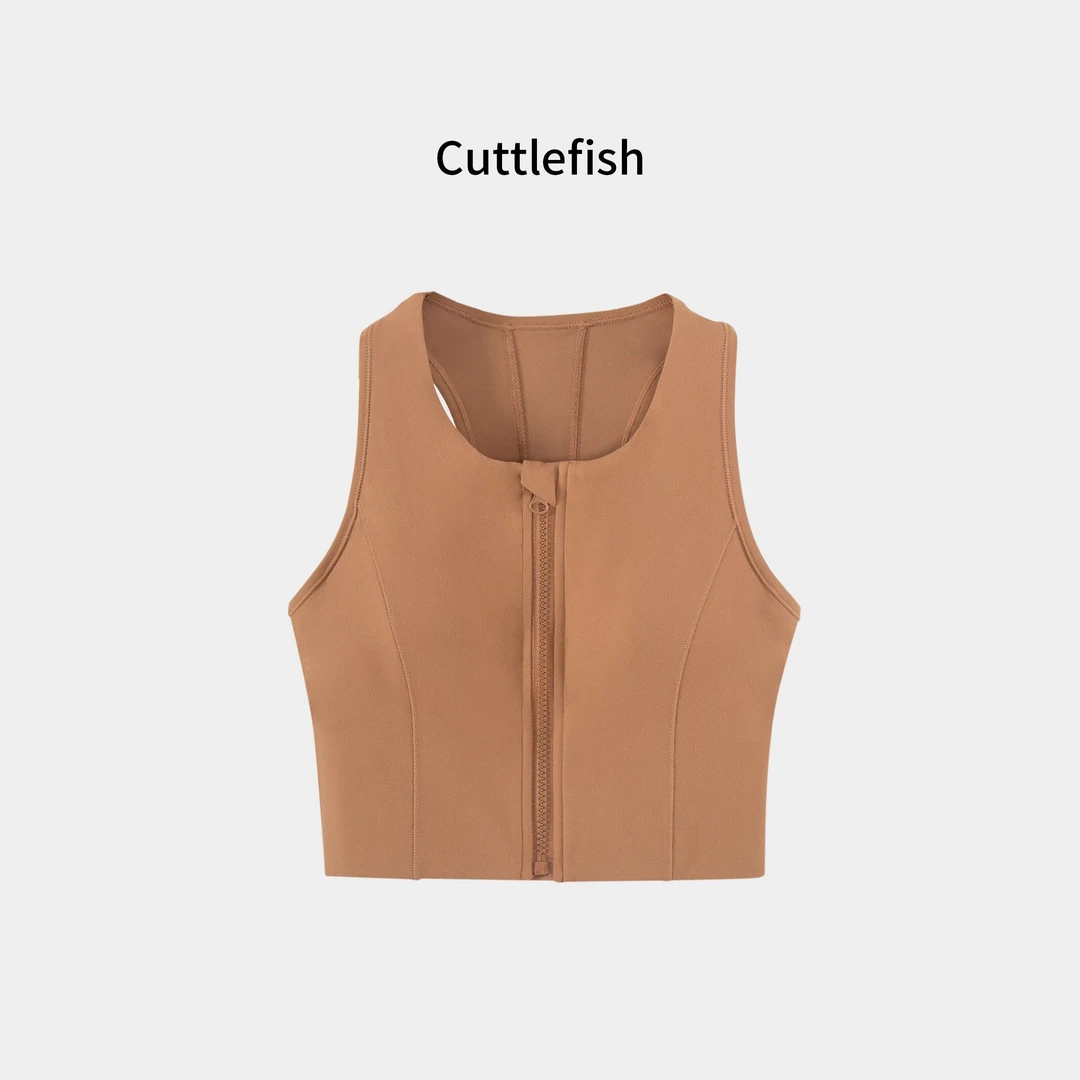 【小鱼自制1】高强度前拉链运动内衣女裸感防震跑步健身瑜伽背心