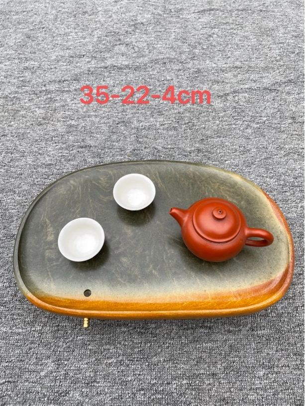 黎氏端砚，精美茶盘，石质细腻滋润，纹路非常漂亮，寓意八方来财