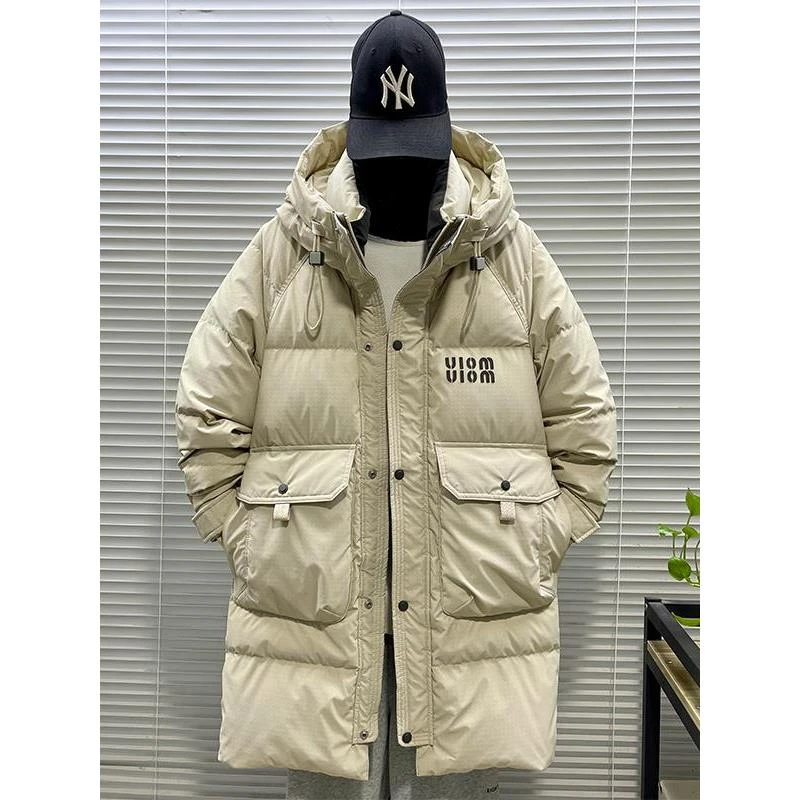 超长款羽绒服男冬季新款高级感白鸭绒外套ins潮流百搭情侣派克服