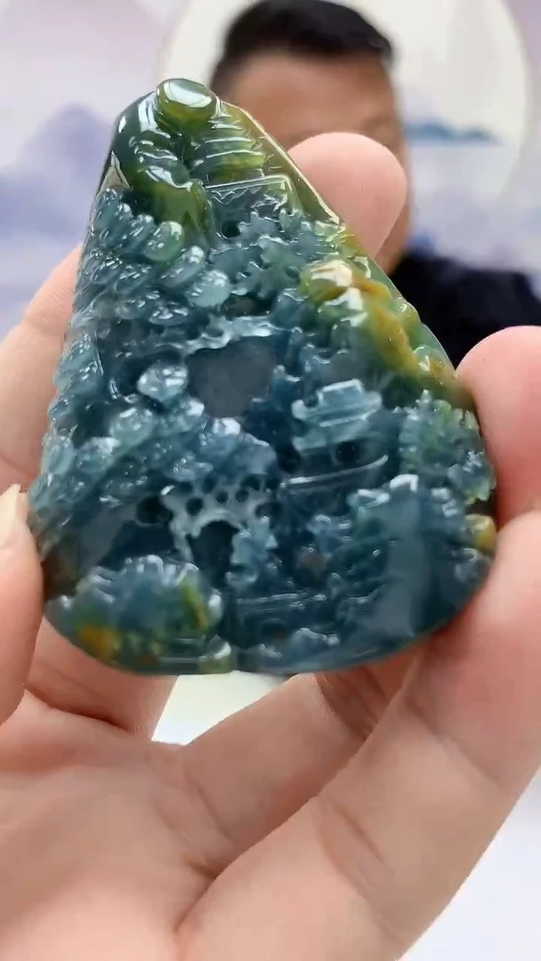 【闪购商品】定制翡翠未镶嵌4969bb-毛货挂件51