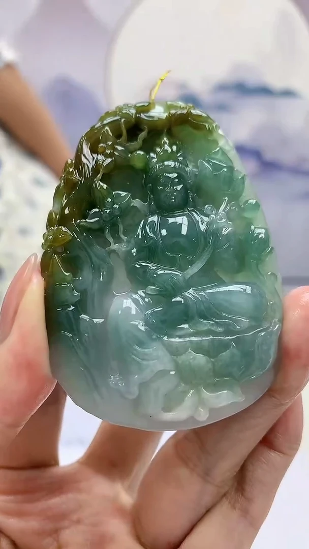 【闪购商品】定制翡翠未镶嵌4688MM-毛货挂件观音289