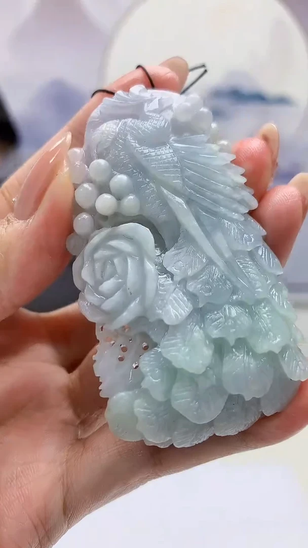 【闪购商品】定制翡翠未镶嵌5060MM-毛货挂件107
