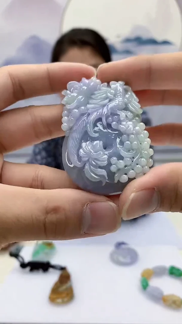 【闪购商品】定制翡翠未镶嵌4902bb-毛货挂件123