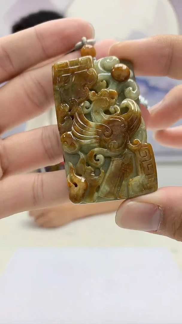 【闪购商品】定制翡翠未镶嵌4917bb-毛货挂件46