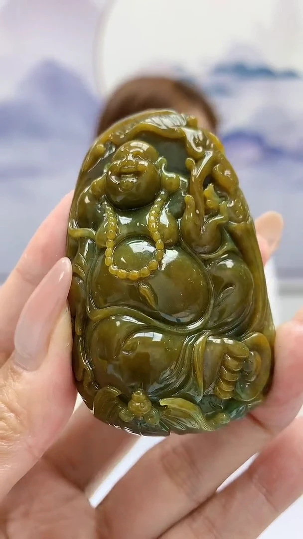 【闪购商品】定制翡翠未镶嵌4852MM-毛货挂件120赠珠链