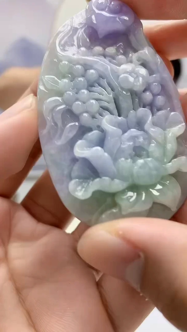 【闪购商品】定制翡翠未镶嵌5060bb-毛货挂件32