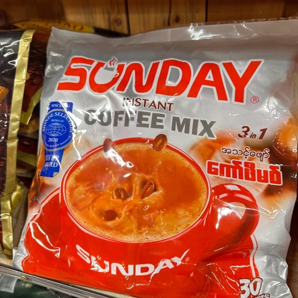 缅甸进口咖啡星期天三合一咖啡意式风味家庭装一斤30大袋