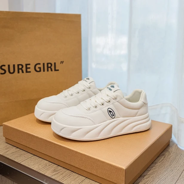 31C09-5学生厚底鞋小白鞋2025春季新款软底休闲板鞋平底运动鞋