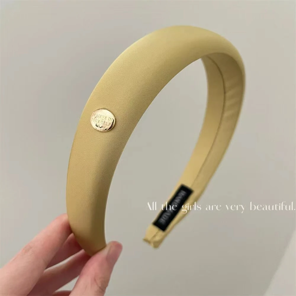 浩哥好物法式缎面质感小金扣纯色发箍