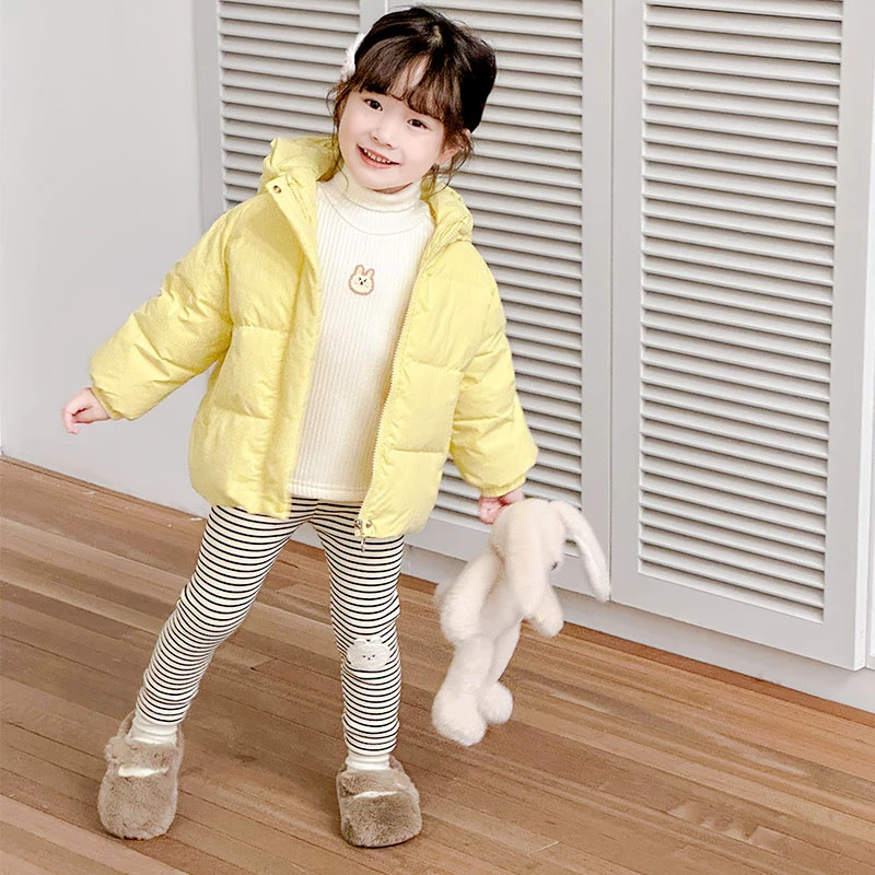 郝叔童品HM3402女童连帽羽绒服2023秋冬女孩洋气保暖外套百搭潮