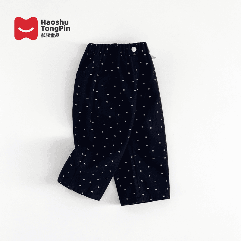 郝叔童品女童棉布裤2024秋装新款儿童秋季韩系时尚潮流裤子HP4308