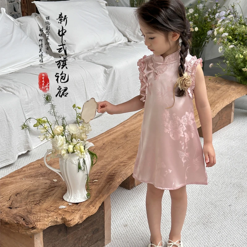 郝叔童品SD4245女童国风旗袍连衣裙2025夏装新款儿童洋气裙子
