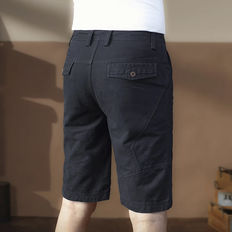 高端纯棉休闲短裤男五分夏季薄款直筒修身弹力工装裤百搭男士中裤