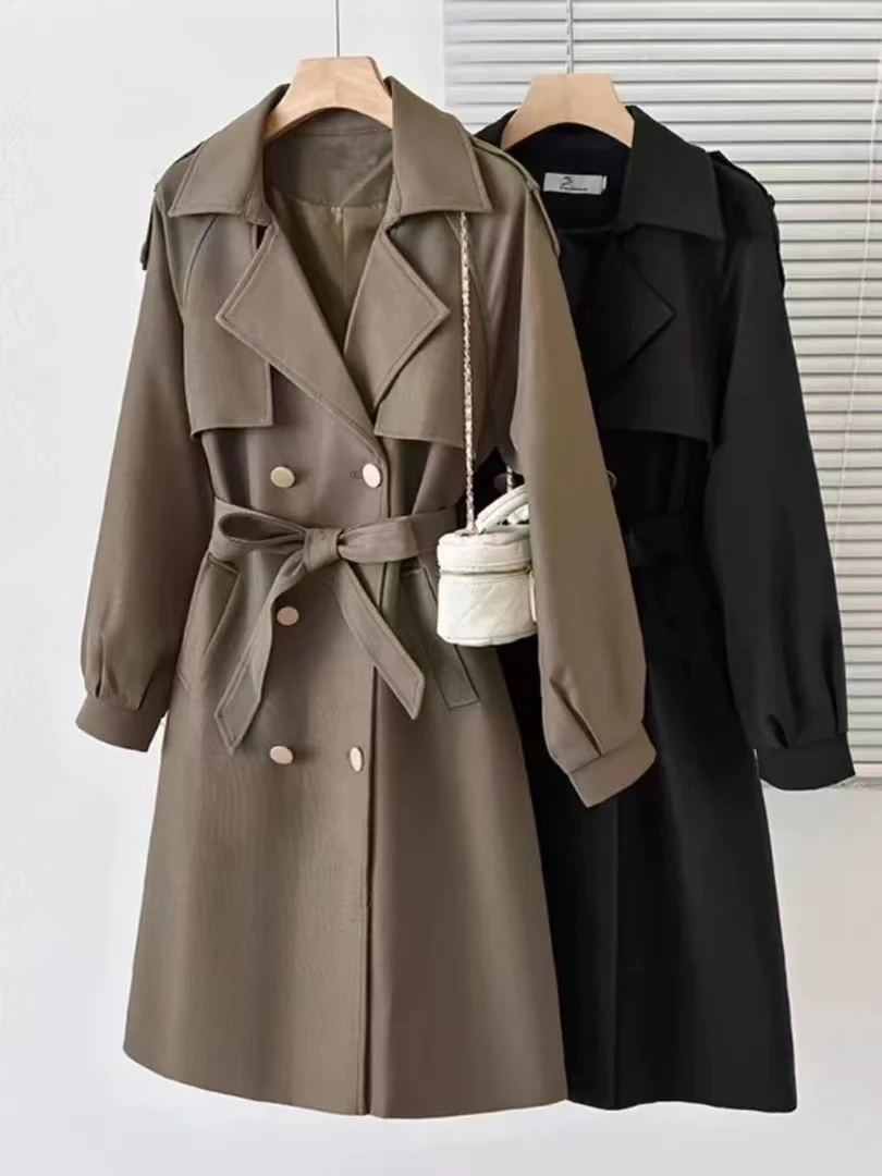 (01-50)长款风衣外套女2024春秋新款高级感韩系休闲流行上衣