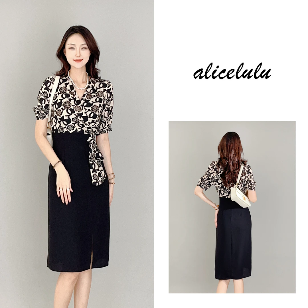 2 ALICE “山茶漫步”连衣裙 璀璨烫钻 优雅通勤 S2138659J