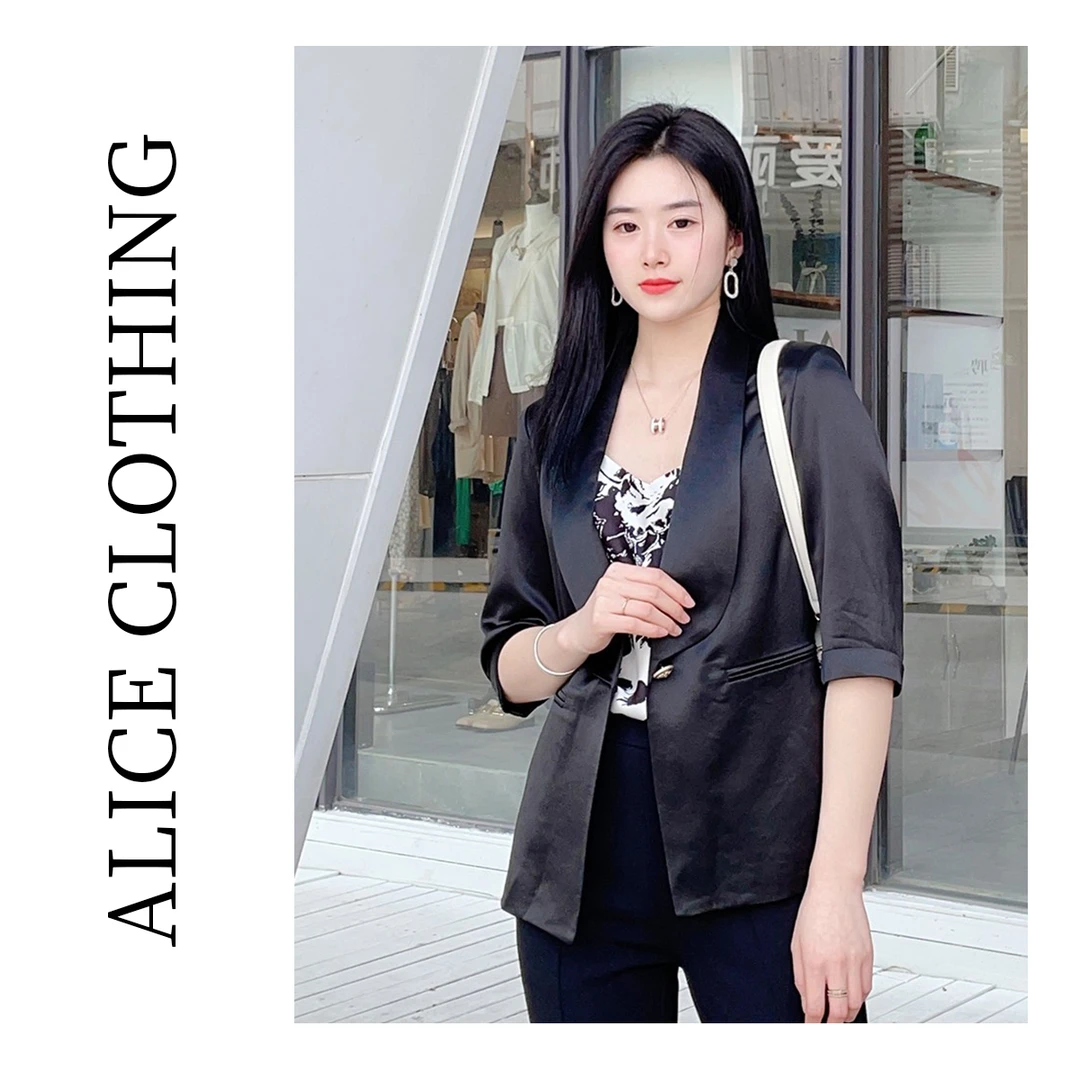 2 ALICE “时髦小灯泡”西装外套光泽缎感 简约利落 P164255