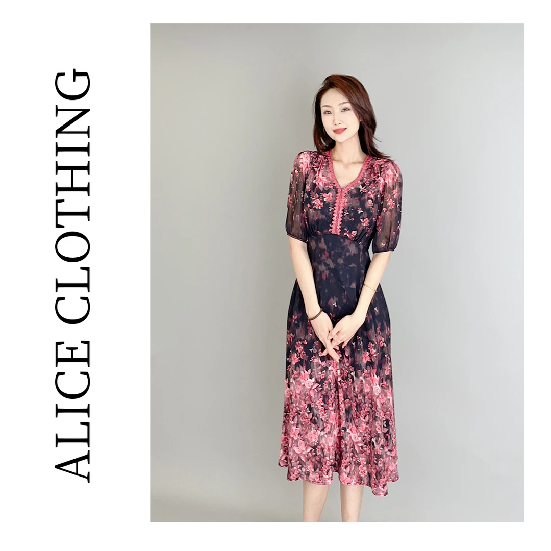 4【ALICE “花开成海”度假连衣裙】层次印花 浪漫轻盈 S1033237W