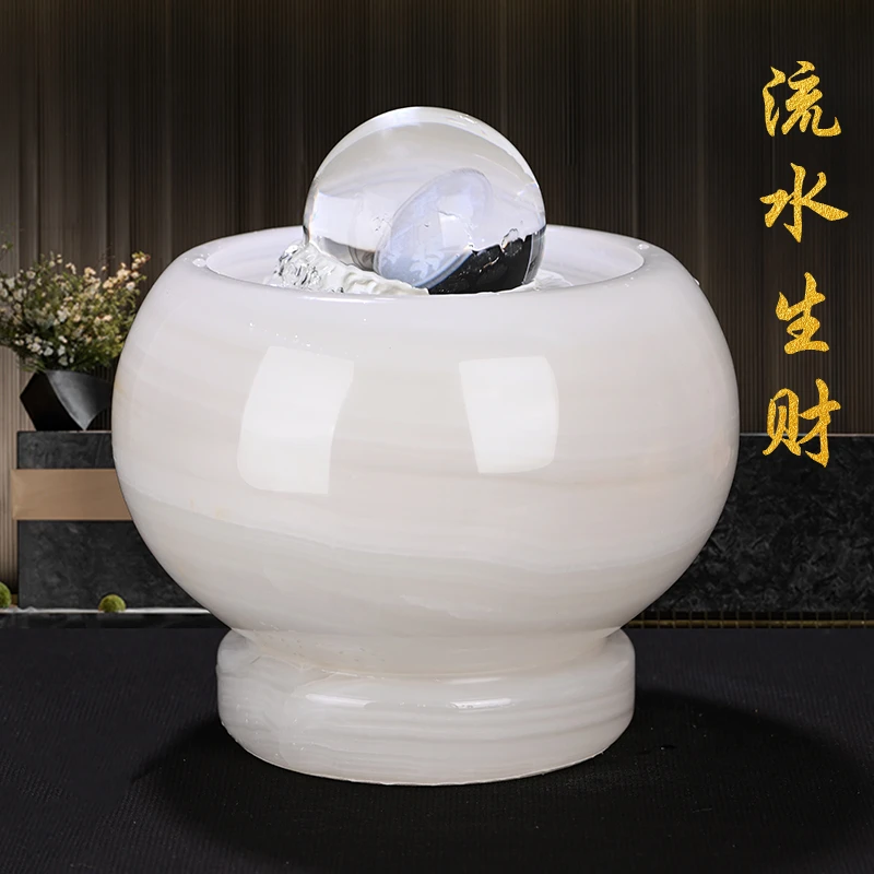 星星点灯玉石风水球流水生财新中式客厅办公室乔迁送礼装饰品