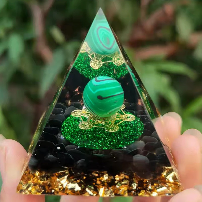 奥根金字塔天然水晶碎石能量塔水晶塔