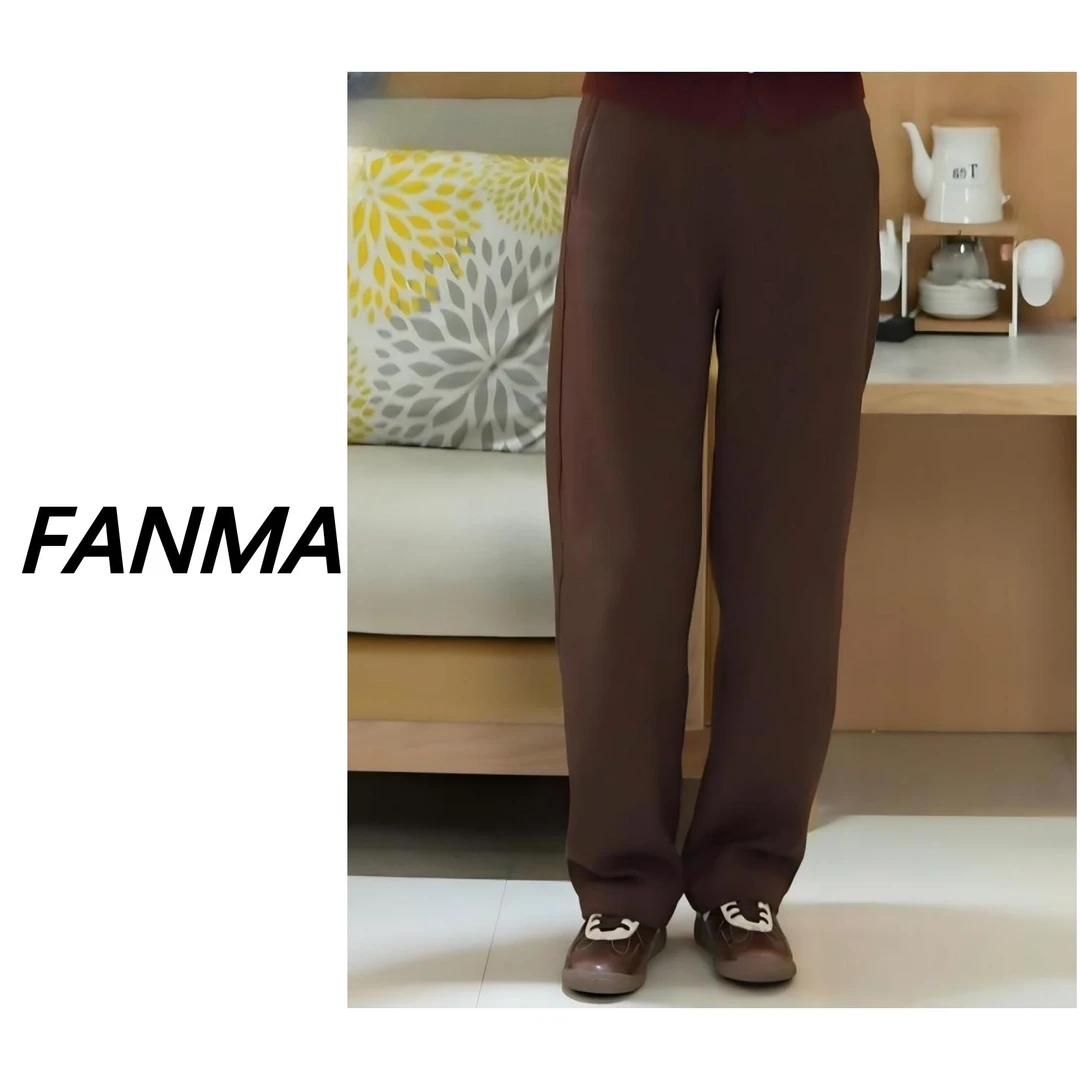 #休闲直筒裤# 秋冬女士高腰保暖休闲裤 百搭设计长裤 F169-86056