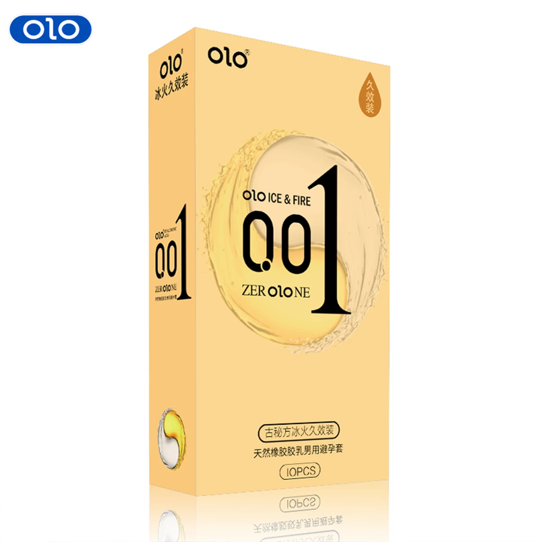 OLO玻尿酸001冰火两重天延时控时水润润滑003安全套 天然橡胶胶乳男用避孕套
