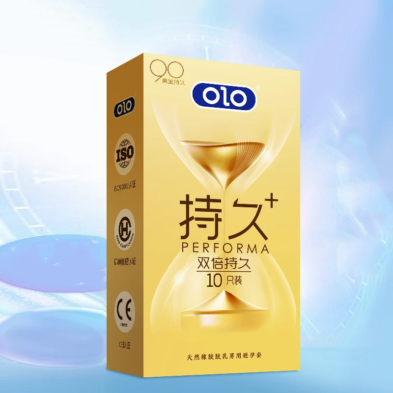 双倍持久OLO水润润滑颗粒螺纹持久延时控时安全套天然橡胶胶乳男用避孕套
