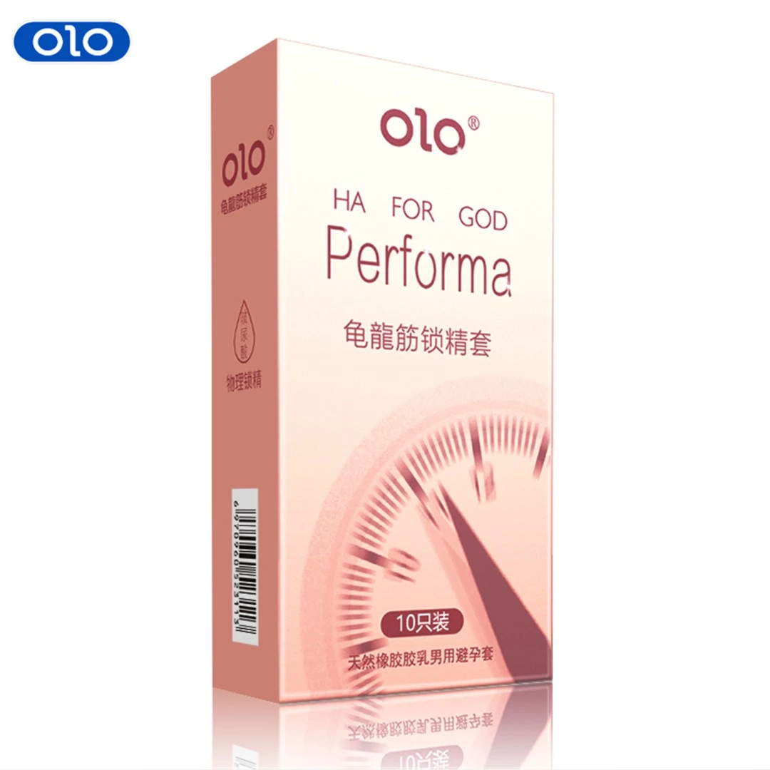 龟龙筋锁精 OLO水润润滑持久颗粒螺纹安全套天然橡胶胶乳男用避孕套