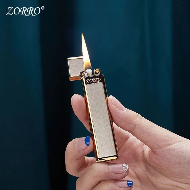 ZORRO佐罗超薄砂轮煤油防风打火机小巧创意男女士迷你网红点火器