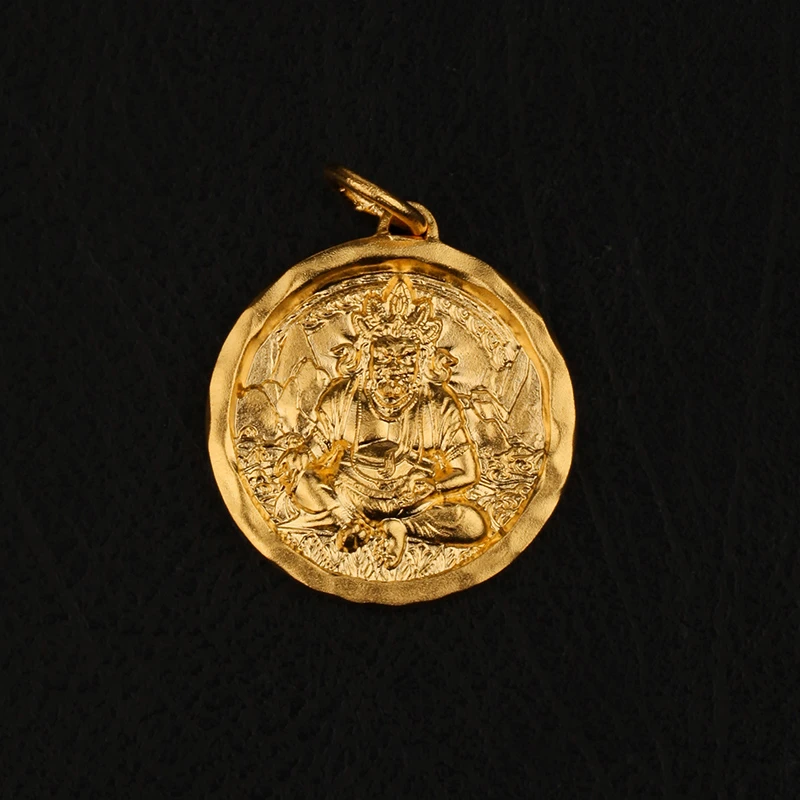 24K金黄财神牌吊坠 0126