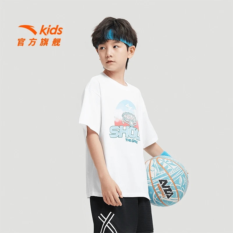 安踏儿童夏季冰爽速干T恤透气棉儿童短袖跑步上衣1101