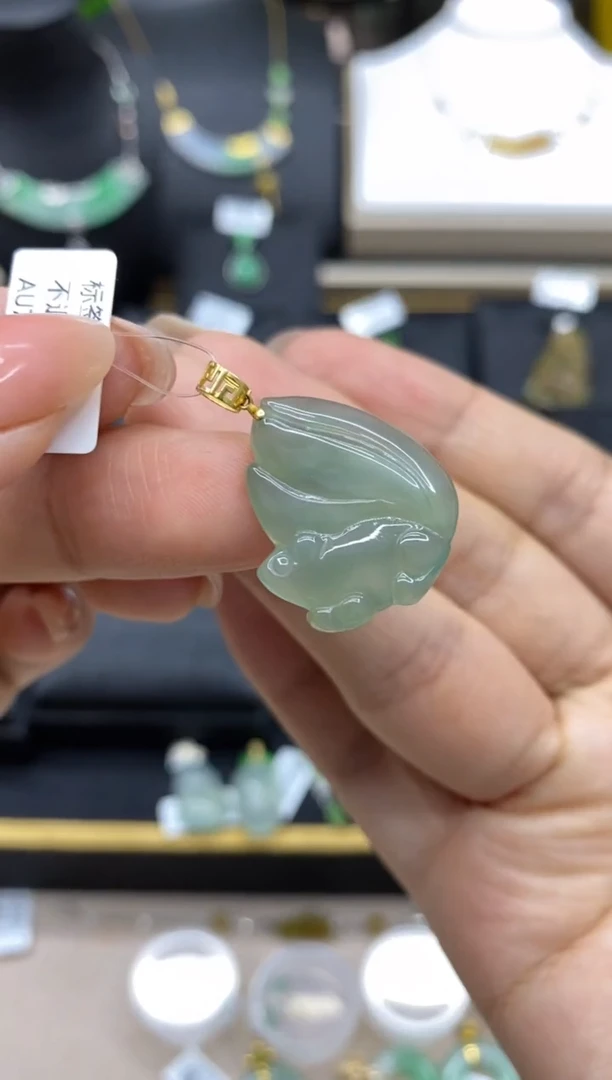 【闪购商品】翡翠颈饰18K金镶嵌净货11872