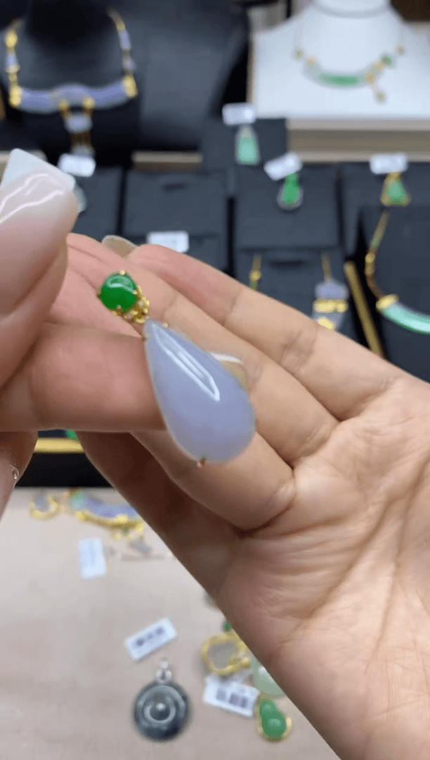 【闪购商品】翡翠颈饰18K金镶嵌净货10978