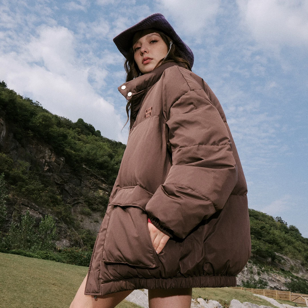 R·super潮牌保暖派克面包服90绒羽绒服男女同款秋冬季加厚外套ins