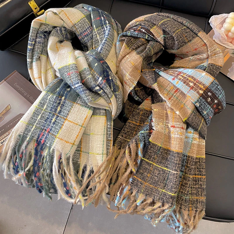 【复古氛围】满目星河格纹围巾秋冬女新款保暖学生氛围感围脖潮