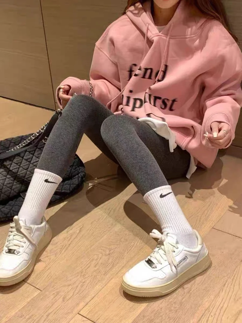 两条装秋冬高腰收腹加绒打底裤女外穿显瘦保暖紧身长裤